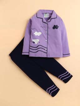 Polka Tots - Cotton Full Sleeve Fish Print Night Suit