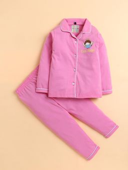 Polka Tots - Cotton Full Sleeve Angle Print Night Suit