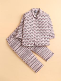Polka Tots - Cotton Full Sleeve Animal Print Night Suit