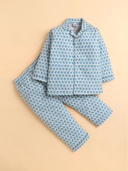 Polka Tots - Cotton Full Sleeve Animal Print Night Suit