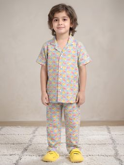 Polka Tots - Cotton Half Sleeve Lion Print Night Suit