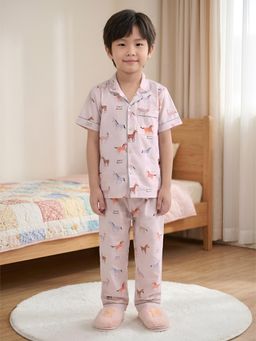 Polka Tots - Cotton Half Sleeve Horse Print Night Suit