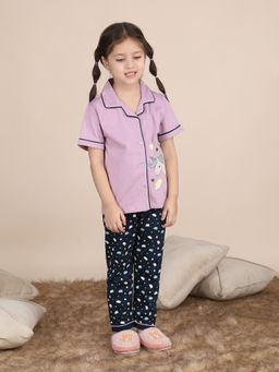 Polka Tots - Cotton Half Sleeve Unicorn Print Night Suit