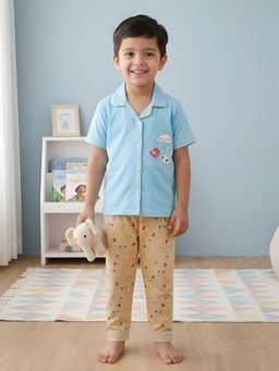 Polka Tots - Cotton Half Sleeve Bird Print Night Suit