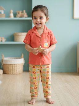 Polka Tots - Cotton Half Sleeve Elephant Print Night Suit