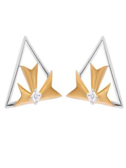 WHP Jewellers - Triangle + Flower + Diamond Earring