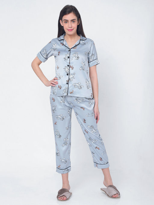 knee length dresses for ladies Designer Top & Pajamas Pink Night Wear Set for Women main image 0