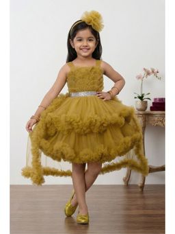 Lagorii - Green Solid Flared Dress