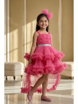 Lagorii - Pink Solid Flared Dress