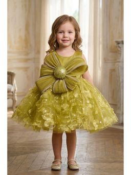 Lagorii - Green Embellished Flared Dress