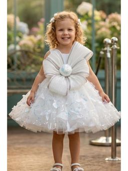 Lagorii - White Embellished Flared Dress