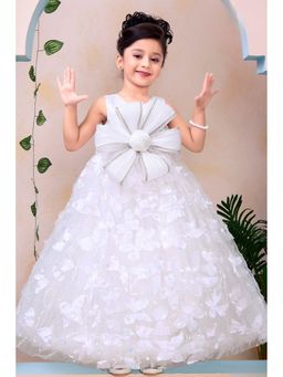 Lagorii - White Embellished Flared Dress