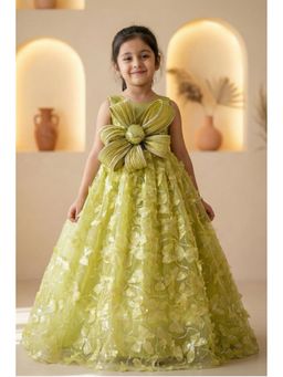 Lagorii - Green Embellished Flared Dress