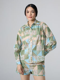 Twenty Dresses by Nykaa Fashion - Multicolor Full Sleeves Lace Detail Shirt