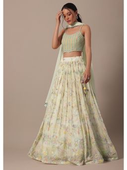 KALKI FASHION - White Net Lehenga With Choli & Dupatta (Set of 3)