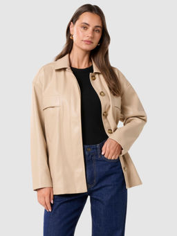 Forever New - Beige Karli Pu Shacket