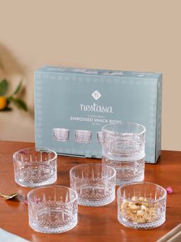 Nestasia - Embossed Glass Snack Bowl 220ml