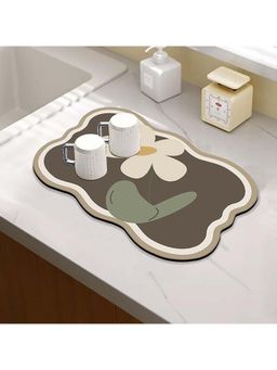 House of Quirk - Dish Drying Mat for Kitchen Counter Table Mats (Brown)