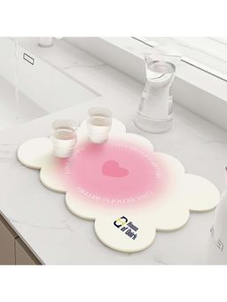 House of Quirk - Dish Drying Mat for Kitchen Counter Table Mats (Peach)