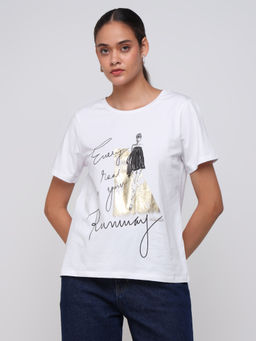 Cover Story - White Runway Graphic T-Shirt