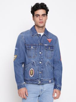 Guess - Men Dean In Clubhouse Applique Detail Denim Jacket