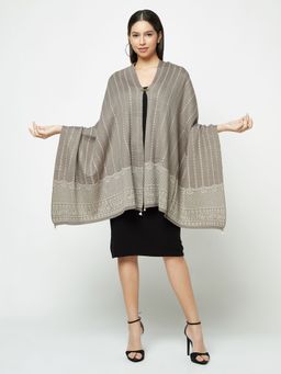 KnitStudio - Dual-Tone Knitted Grey Stole