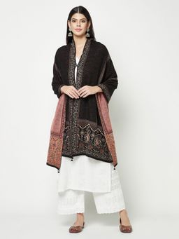 KnitStudio - Dual-Tone Knitted Black Stole