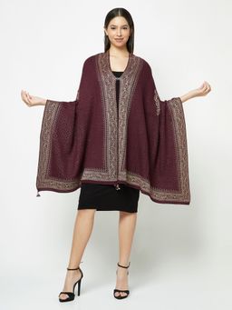KnitStudio - Dual-Tone Knitted Wine Stole