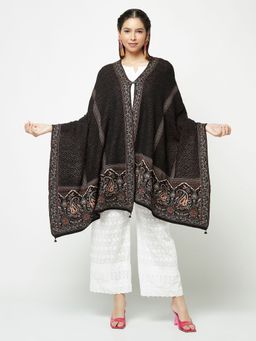 KnitStudio - Dual-Tone Knitted Black Stole