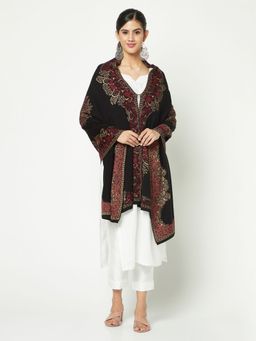 KnitStudio - Eccentric Black Edge-Art Knitted Stole