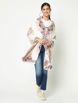 KnitStudio - Eccentric Off White Edge-Art Knitted Stole