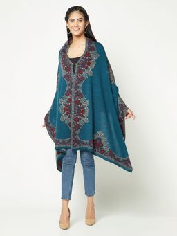KnitStudio - Eccentric Teal Edge-Art Knitted Stole