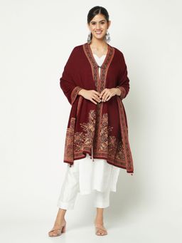 KnitStudio - Edge Design Maroon Stole
