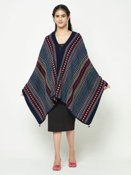 KnitStudio - Dual-Tone Navy Stole