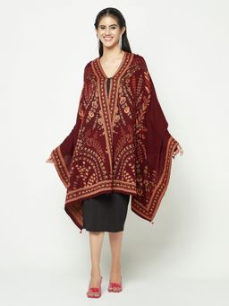 KnitStudio - Edge Design Maroon Stole