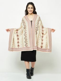 KnitStudio - Tribal Essence In Beige Edge Knitted Stole