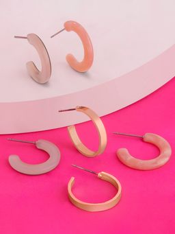 Accessorize London - Women's multi Celestial Set of 3 Resin Hoop Earring Pack