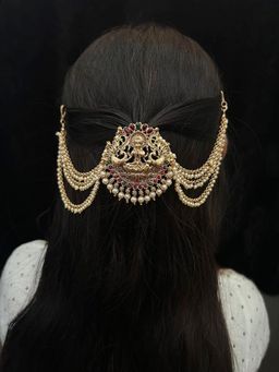 GRIIHAM - Multi-Color Gold Finish Guaranteed Quality Half Hair Pin/Jada