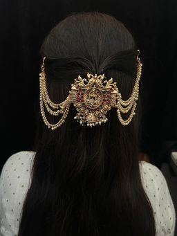 GRIIHAM - Multi-Color Gold Finish Guaranteed Quality Half Hair Pin/Jada