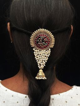 GRIIHAM - Multi-Color Gold Finish Guaranteed Quality Half Hair Choti/Jada