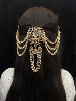 GRIIHAM - Multi-Color Gold Finish Guaranteed Quality Half Hair Pin/Jada