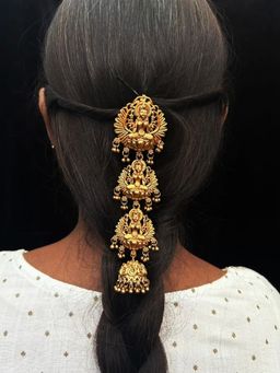 GRIIHAM - Gold Finish Guaranteed Quality Half Hair Temple Collection Choti/Half Hair Jada