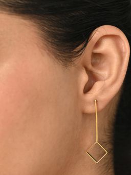 CLARA - 925 Sterling Silver Gold Plated Aya Geometric Earrings for Women