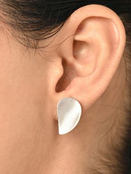 CLARA - 925 Sterling Silver Platinum Plated Tessa Matte Finish Earrings for Women