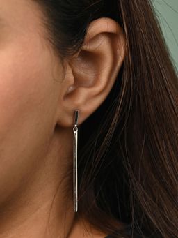 CLARA - 925 Sterling Silver Platinum Plated Sally Long Earrings for Women