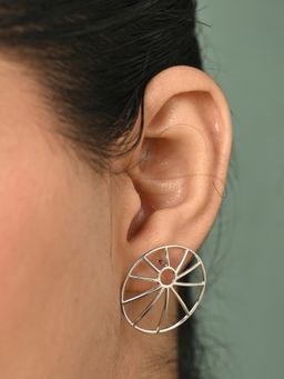 CLARA - 925 Sterling Silver Platinum Plated Esme Geometric Earrings for Women