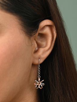CLARA - Multi-Color 925 Sterling Silver Rose Gold Plated Cora Long Earrings for Women