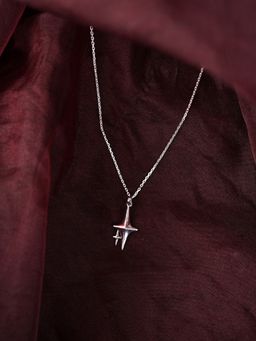 CLARA - 925 Sterling Silver Platinum Plated Fatin Star Pendant Chain Necklace for Women