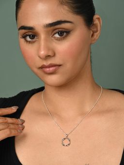 CLARA - 925 Sterling Silver Platinum Plated Aya Pendant Chain Necklace for Women