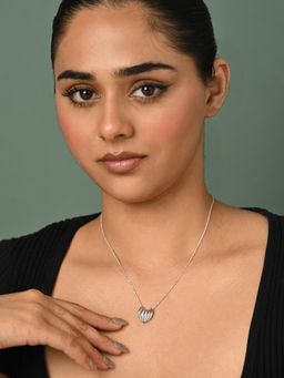 CLARA - 925 Sterling Silver Platinum Plated Asma Pendant Chain Necklace for Women